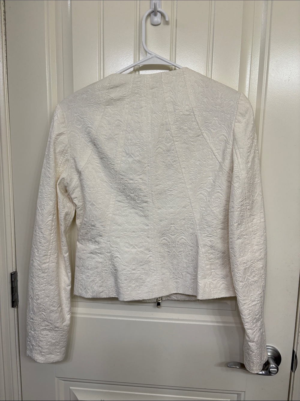 Cache White Embossed Zip-Front Blazer - Picture 10 of 11